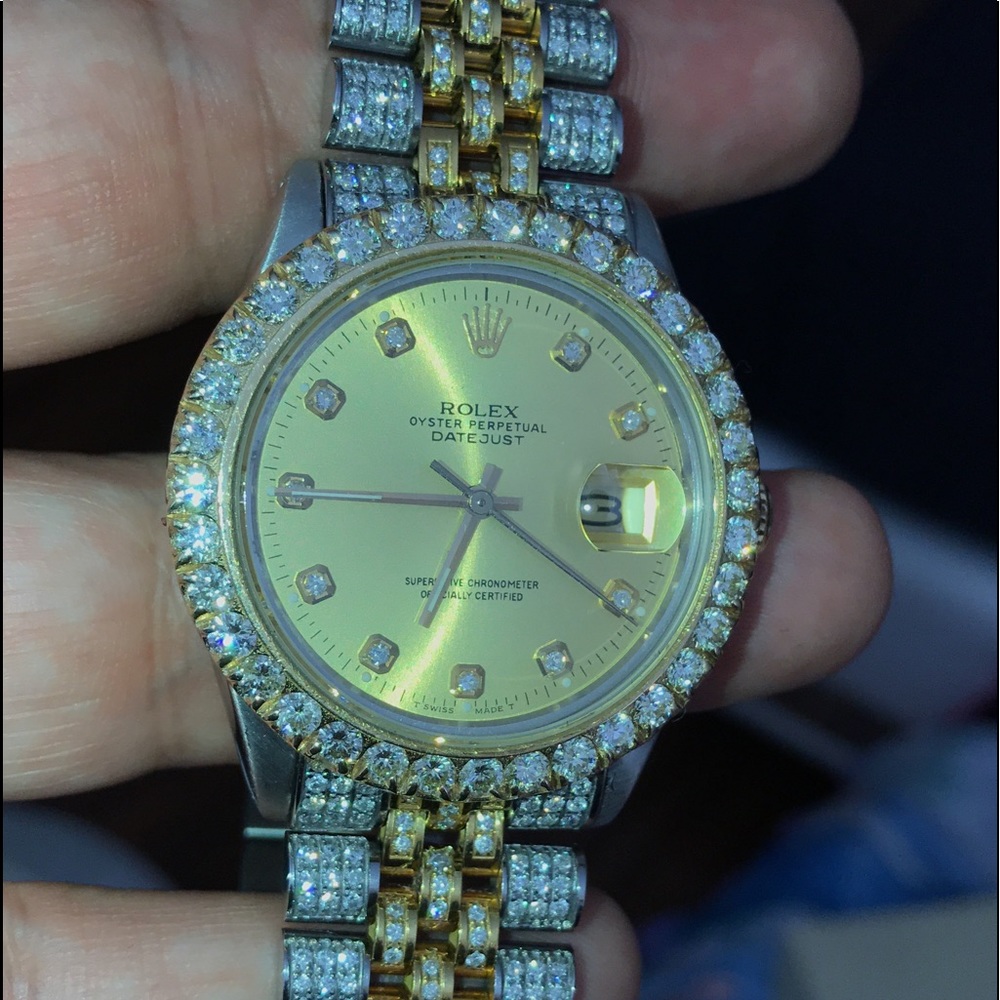Men’s Rolex DateJust Diamond Watch Iced Out